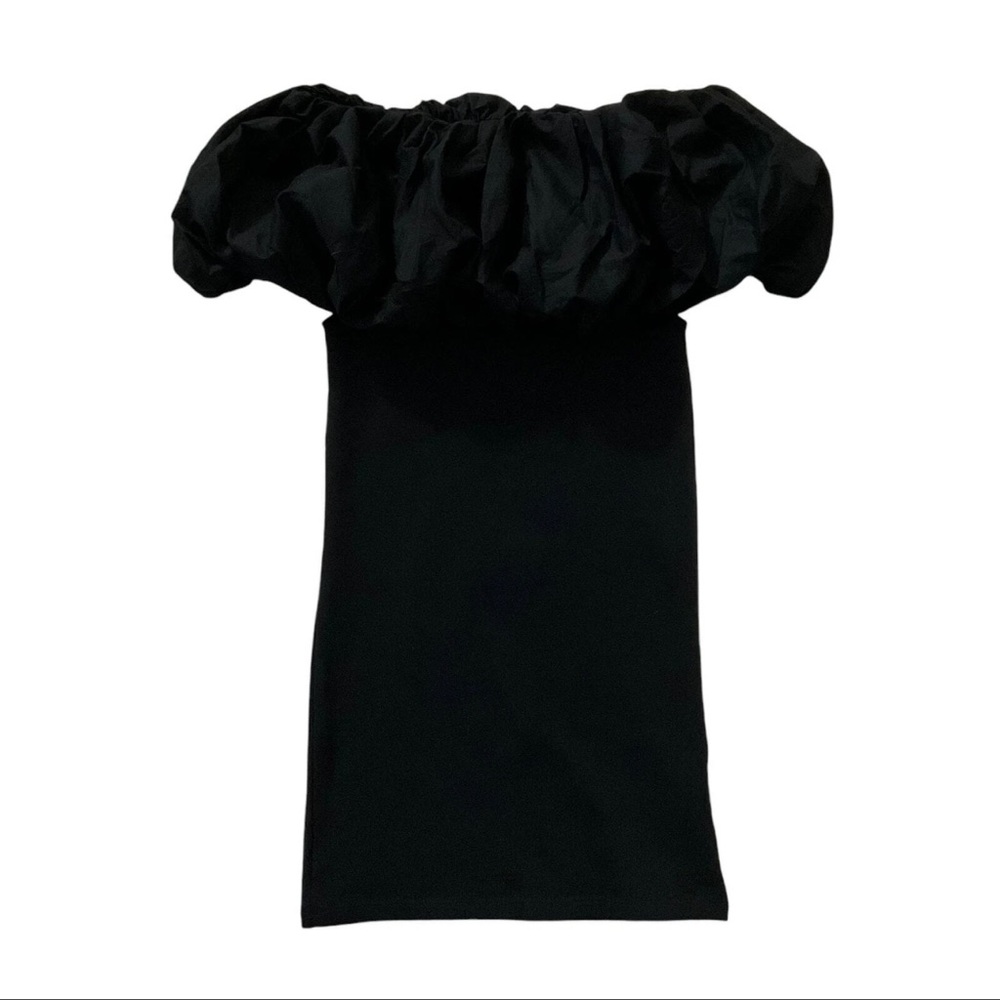 Zara Black Off Shoulder Ruffled Top Large - Picture 2 of 5